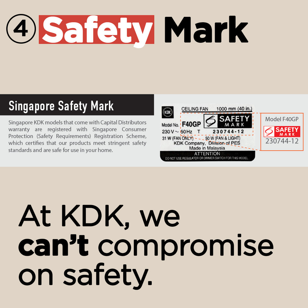 *FREE STANDARD INSTALLATION* KDK Airy F40GP (with LED)(3 Blades 40" with Wi-Fi and App Control) *CDC & Climate Voucher Accepted In Showroom*