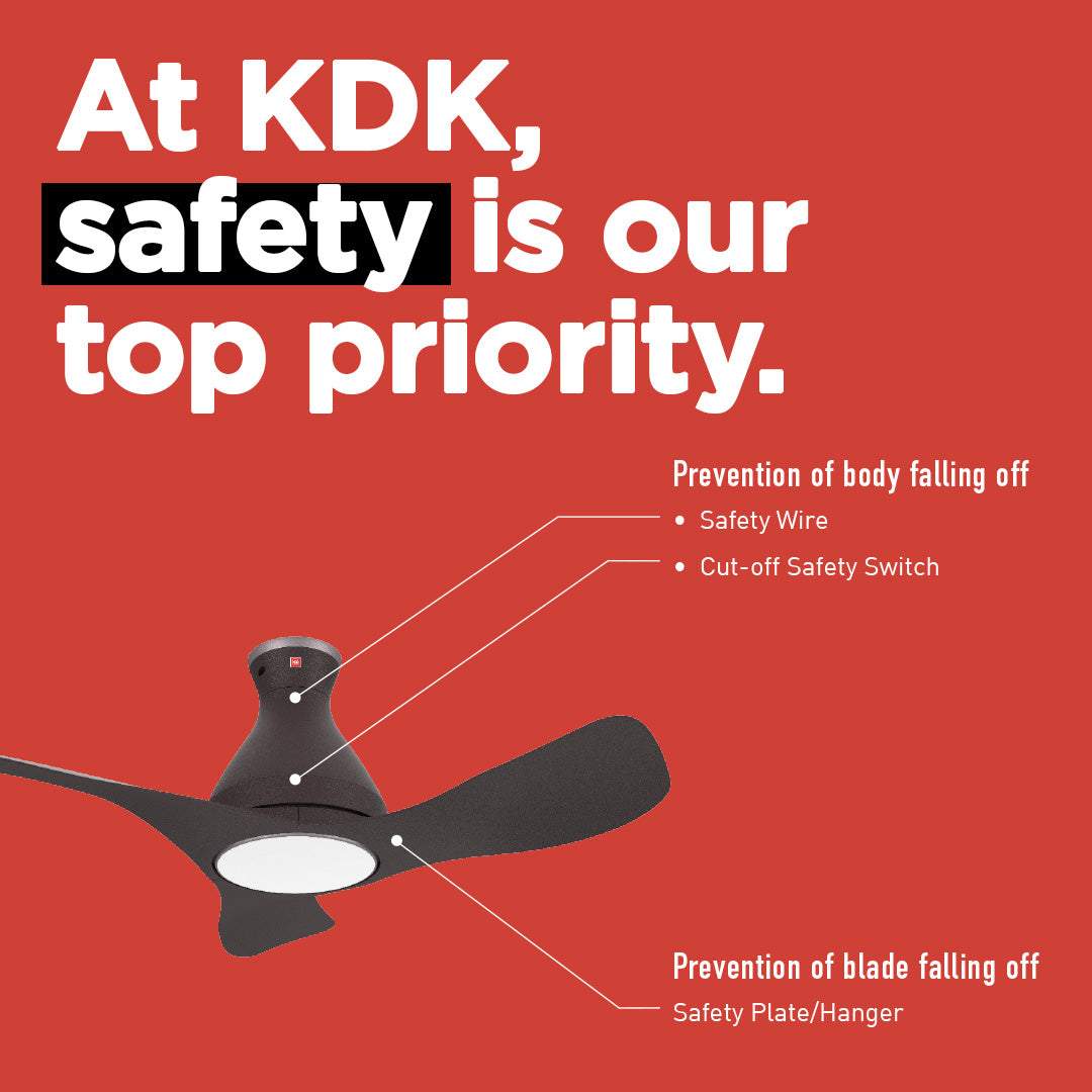 *FREE STANDARD INSTALLATION* KDK Airy F40GP (with LED)(3 Blades 40" with Wi-Fi and App Control) *CDC & Climate Voucher Accepted In Showroom*