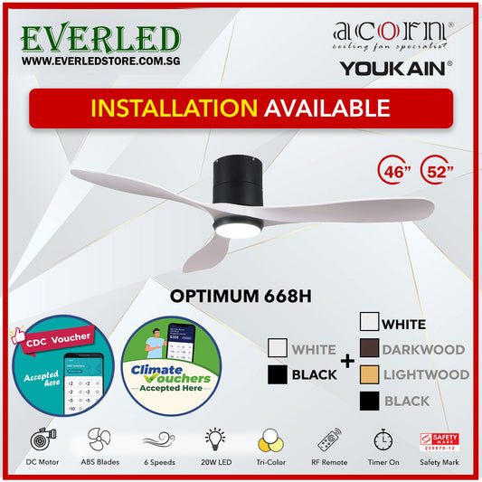 *SMART* Acorn (Youkain) *SMART DC INVERTER* Optimum 668H 46"/52"  with Tri-color LED *CDC & Climate Voucher Accepted In Showroom*