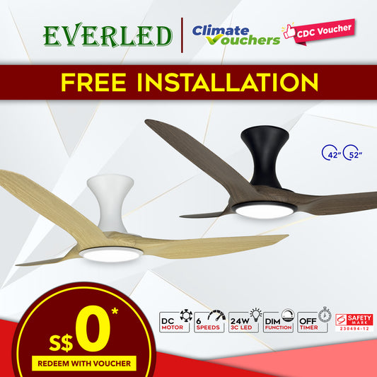 *FREE INSTALLATION* Daiko DC Yuga 3X 42"/52"  with DIMMABLE Tri-color LED (Inverter DC Fan) *CDC & Climate Voucher Accepted in Showroom*