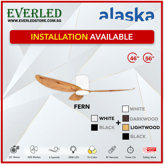 Alaska DC Fern III 46"/56" (Inverter DC Fan) with Samsung dimmable light kit