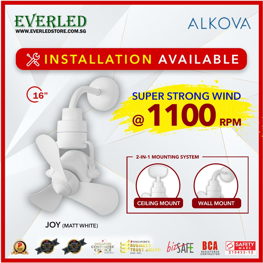 *INSTALLATION AVAILABLE* Alpha Joy 16" 8 Speeds DC Corner Fan  (STRONG WIND)