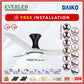 *FREE INSTALLATION* Daiko DC Yuga 3X 42"/52"  with DIMMABLE Tri-color LED (Inverter DC Fan) *CDC & Climate Voucher Accepted in Showroom*