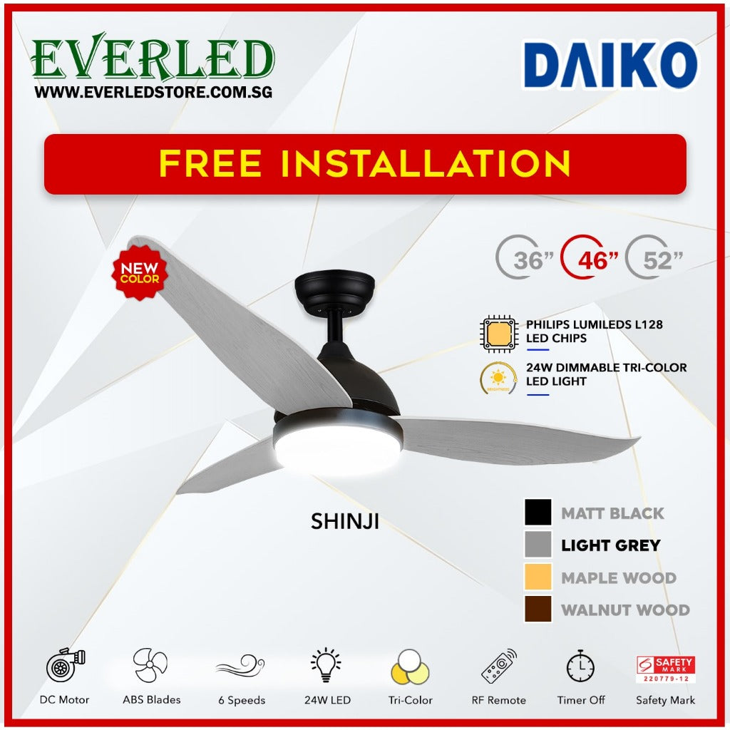 *FREE STANDARD INSTALLATION*  Daiko DC Shinji 36"/46"/52" with Tri-color LED (Inverter DC Fan) *CDC & Climate Voucher Accepted in Showroom*