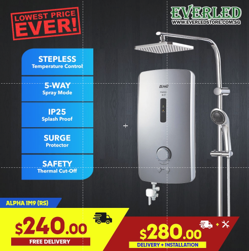 Alpha Instant Shower Heater (ALPHA IMPRESS 9 - RAIN SHOWER SET)