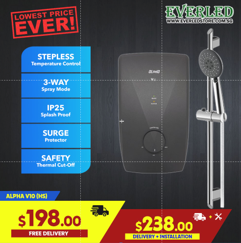 Alpha Instant Shower Heater (ALPHA V10 - HAND SHOWER/RAIN SHOWER)