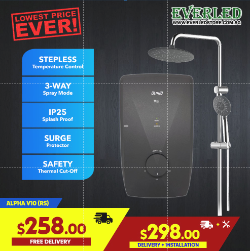 Alpha Instant Shower Heater (ALPHA V10 - HAND SHOWER/RAIN SHOWER)